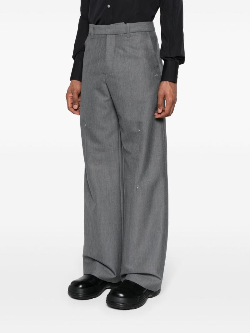 Grey Radial Tailored Trousers