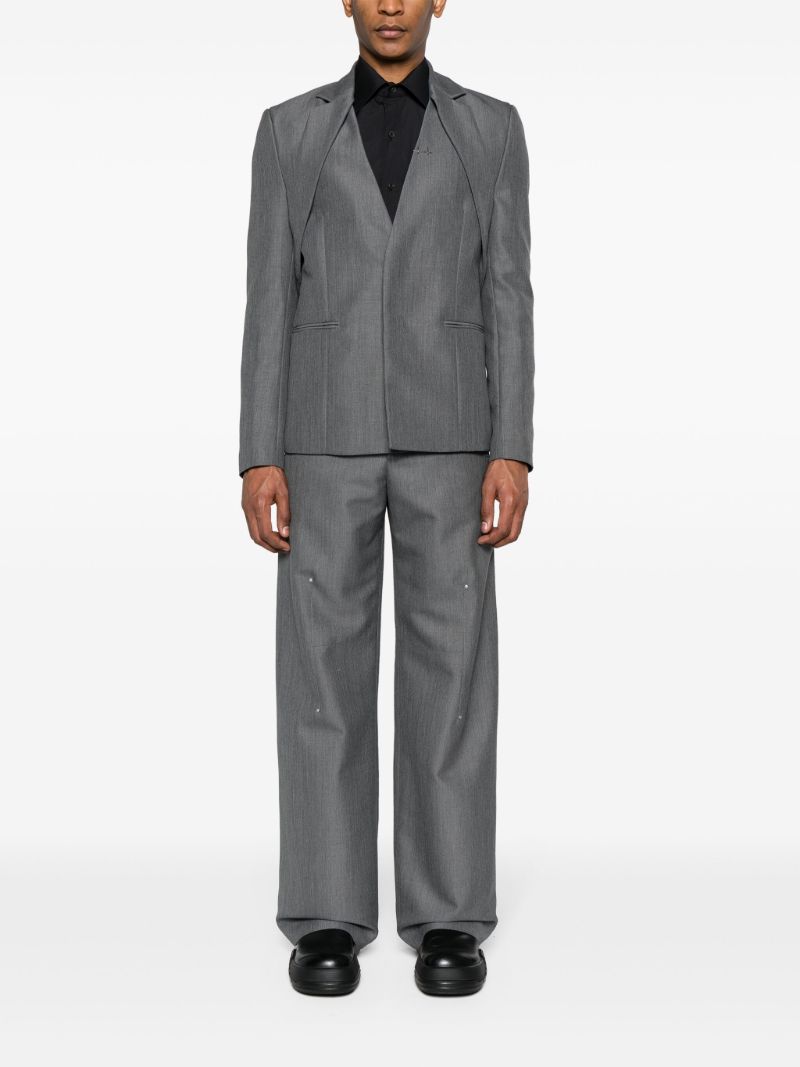 Grey Radial Tailored Trousers