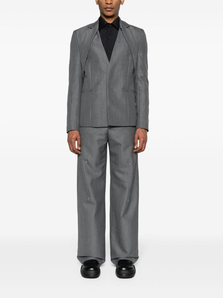 Grey Radial Tailored Trousers