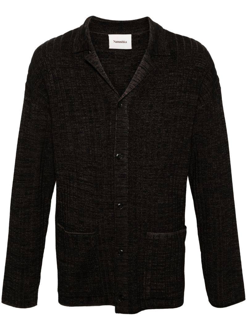 Black Torben Ribbed Knit Cardigan
