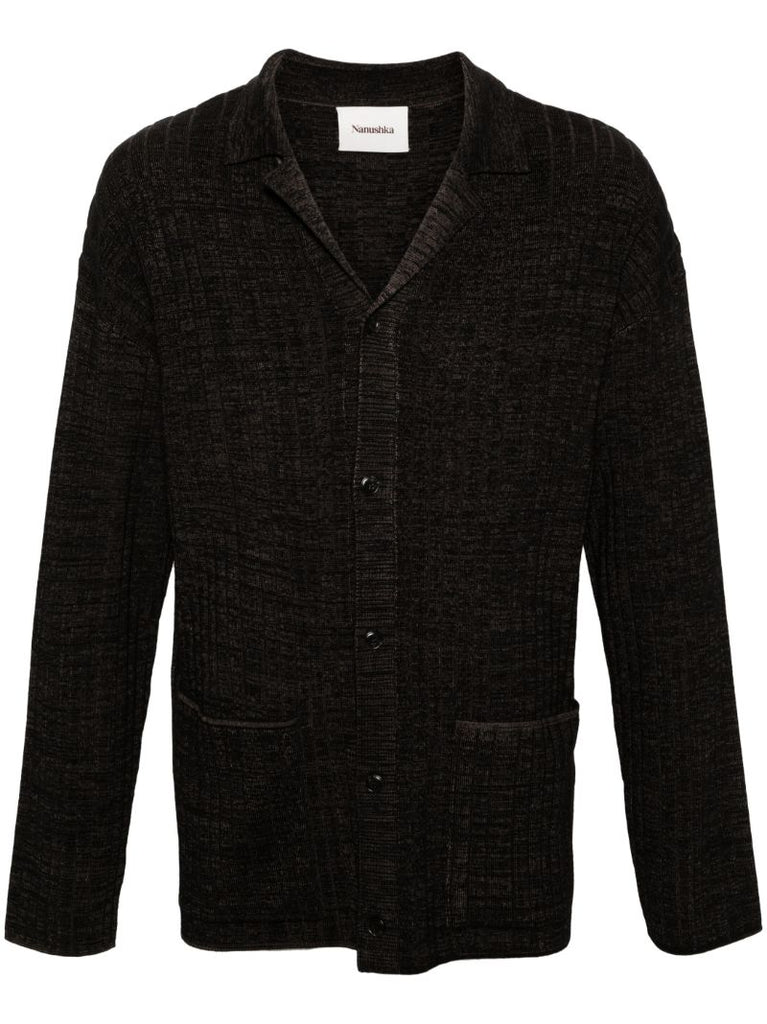 Black Torben Ribbed Knit Cardigan