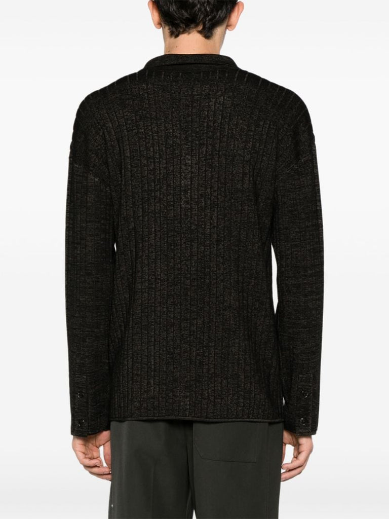 Black Torben Ribbed Knit Cardigan