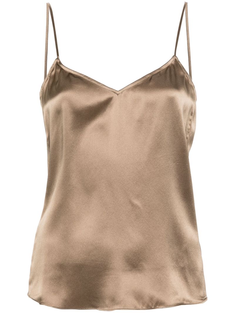 Neutral V-neck Silk Cami Top