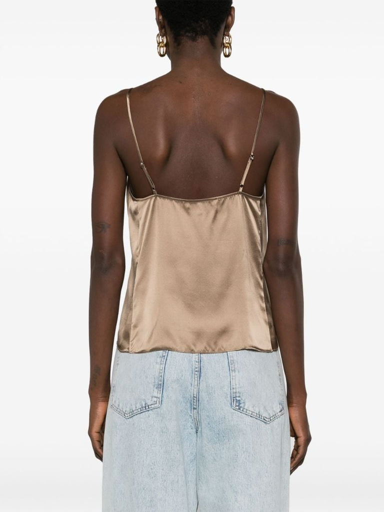 Neutral V-neck Silk Cami Top