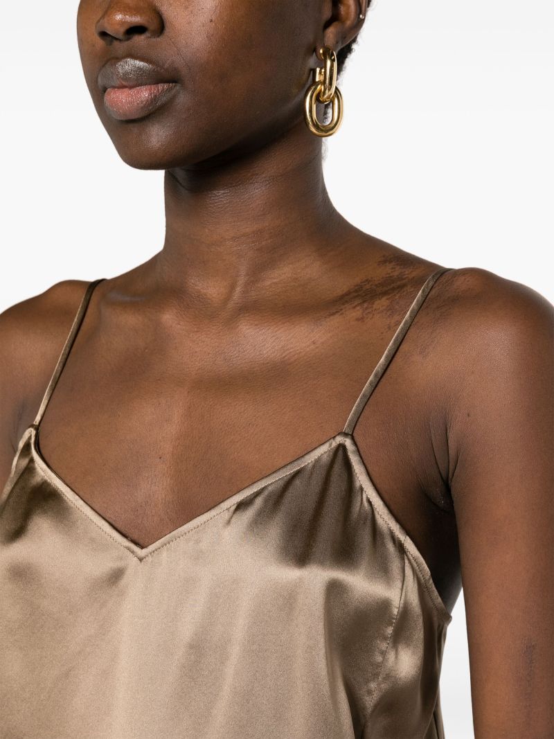 Neutral V-neck Silk Cami Top