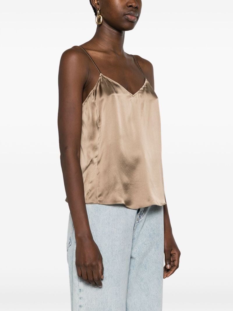 Neutral V-neck Silk Cami Top