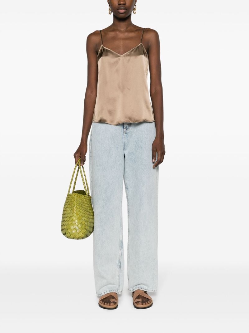 Neutral V-neck Silk Cami Top