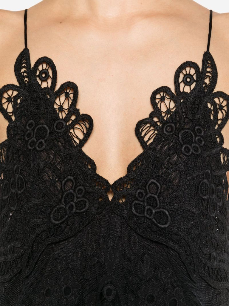Black Virginia Lace Mini Dress