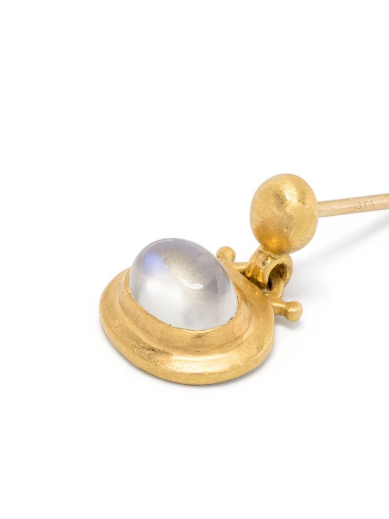 22k Yellow Gold Small Bell Moonstone Earrings