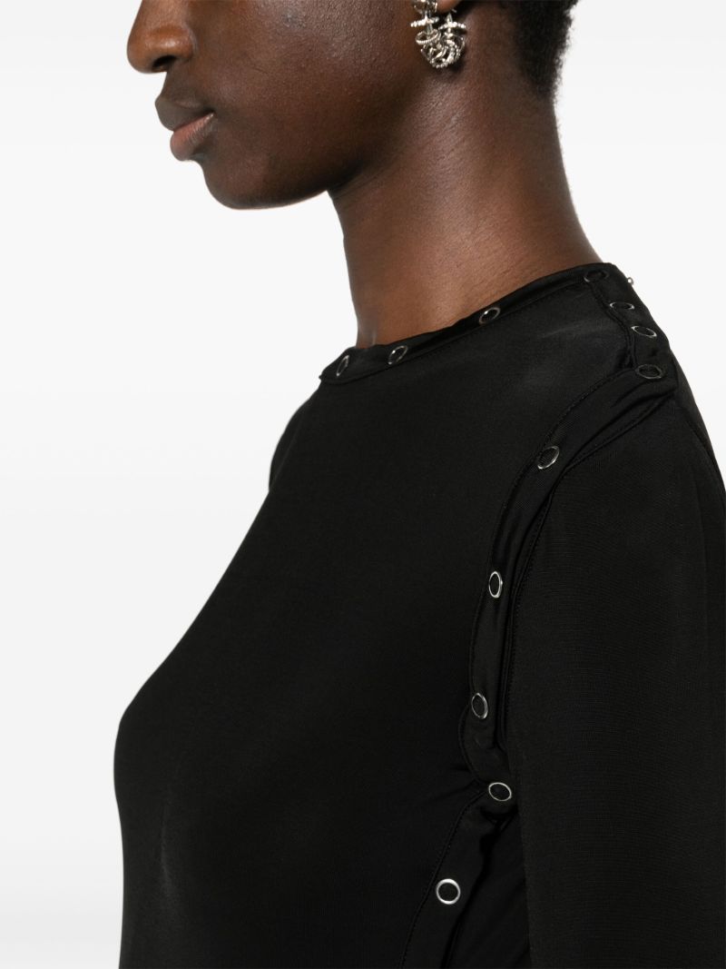Black Detachable-sleeves Maxi Dress