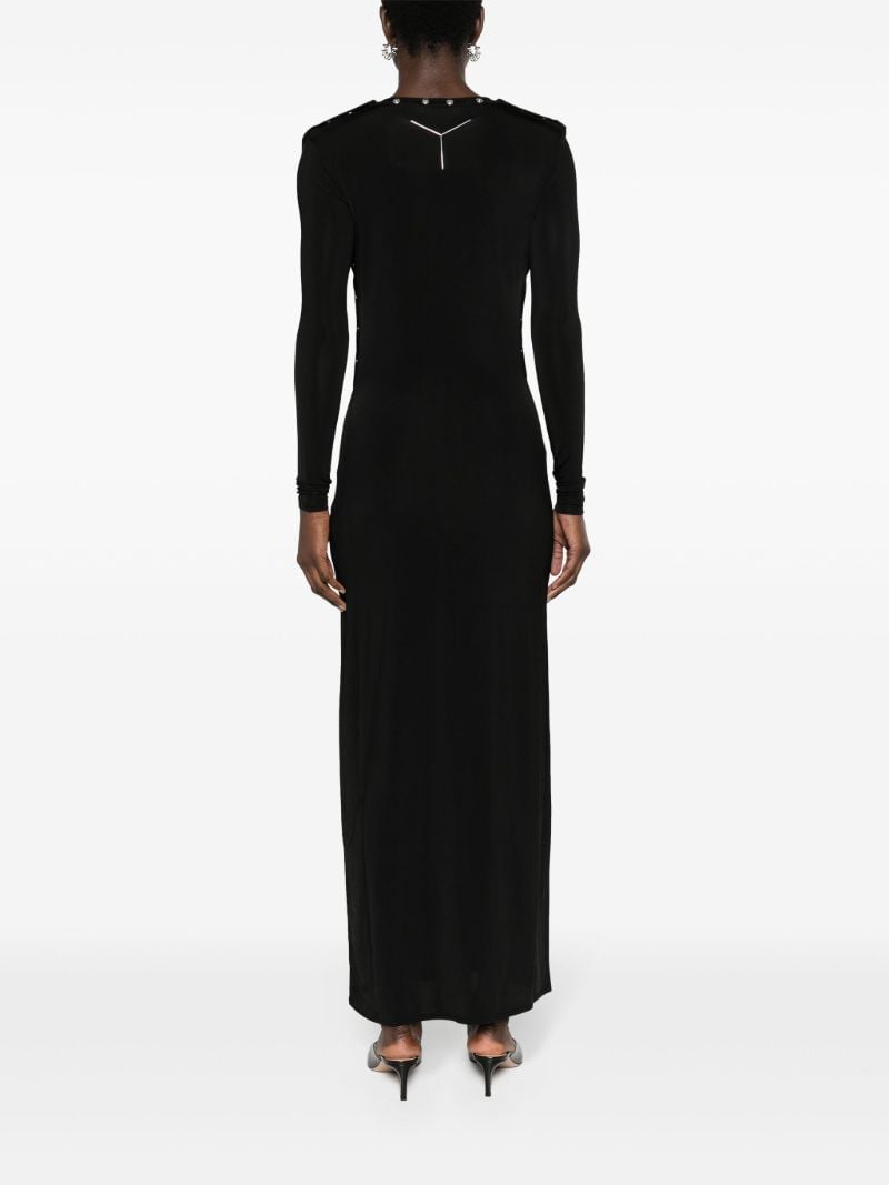 Black Detachable-sleeves Maxi Dress