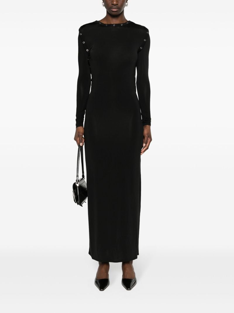 Black Detachable-sleeves Maxi Dress