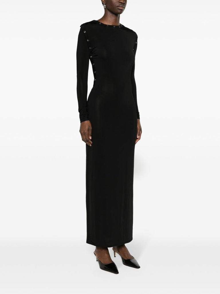 Black Detachable-sleeves Maxi Dress