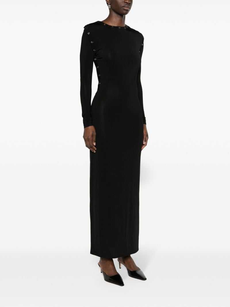 Black Detachable-sleeves Maxi Dress