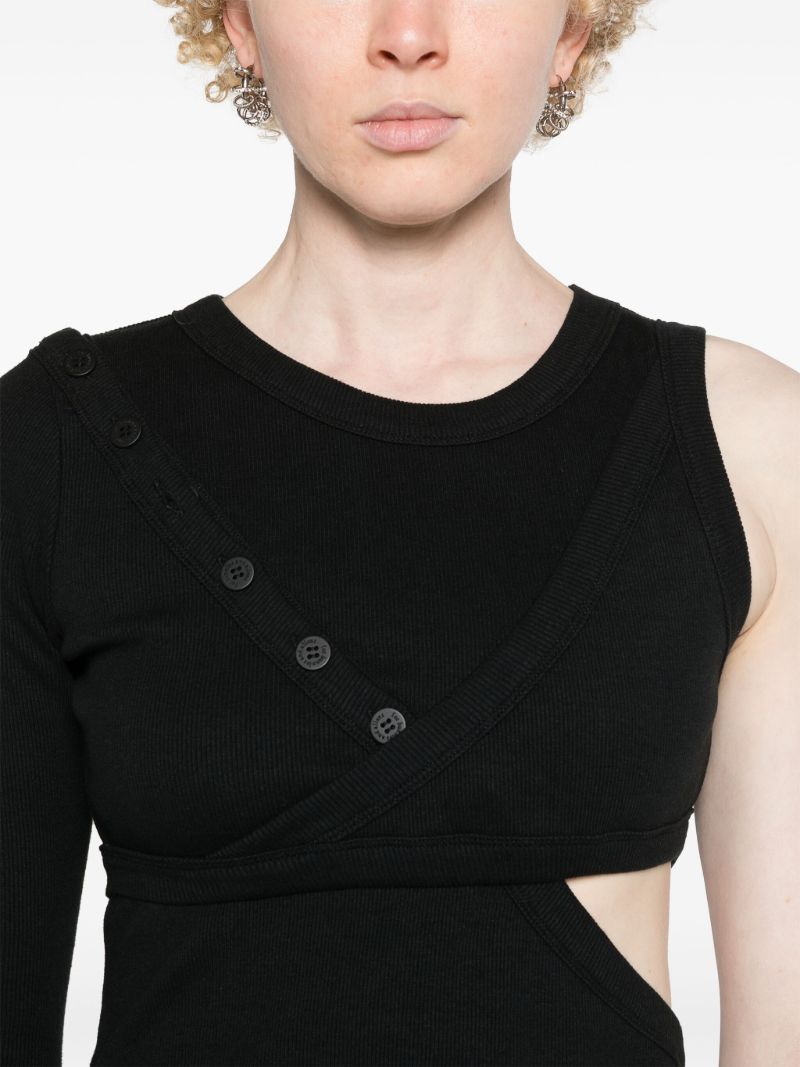 Black Asymmetric Cotton Top