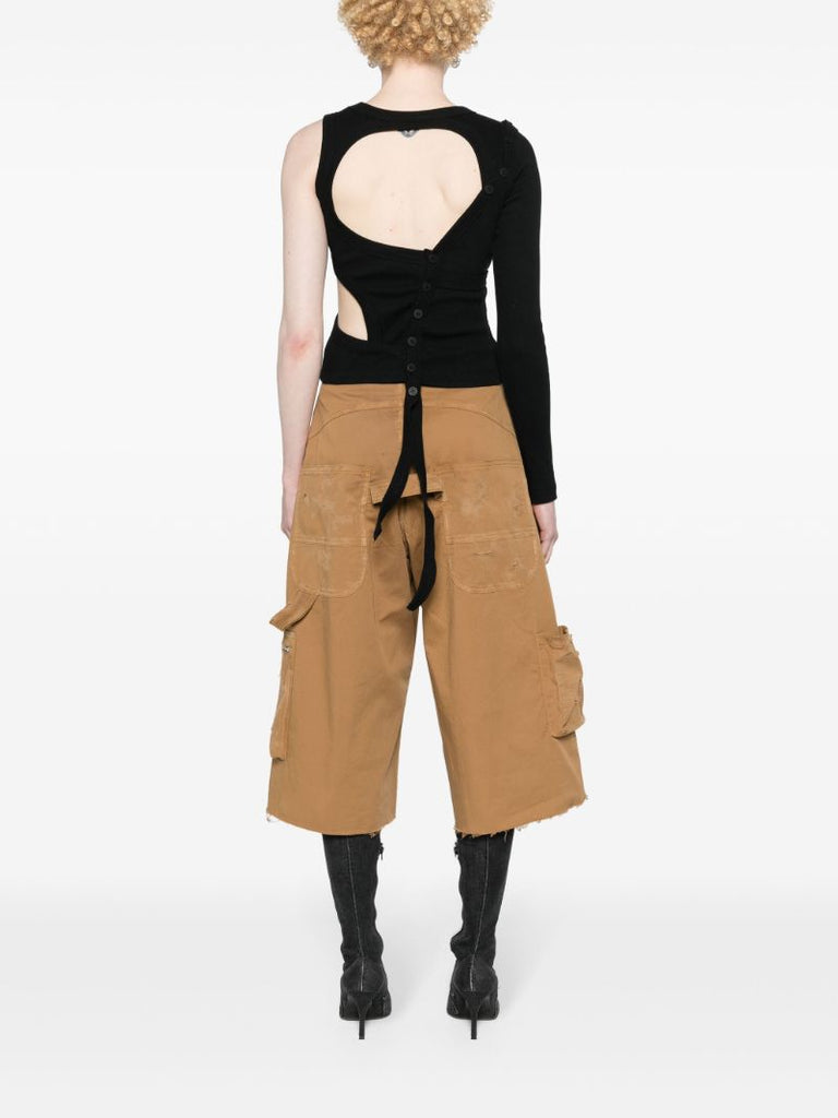 Black Asymmetric Cotton Top