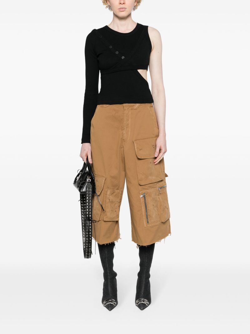 Black Asymmetric Cotton Top