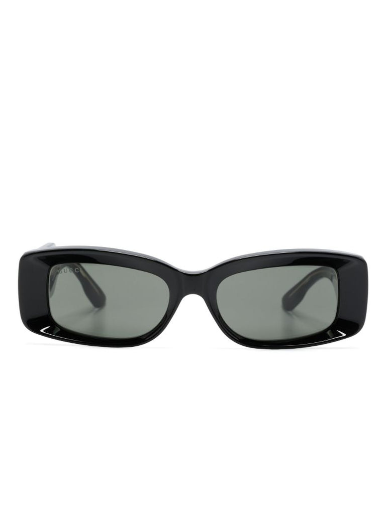 Black Rectangle-frame Sunglasses