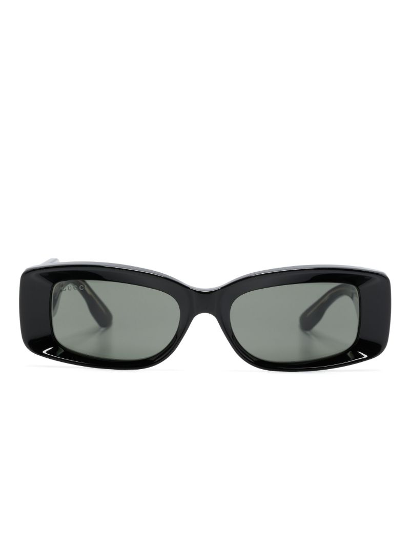 Black Rectangle-frame Sunglasses