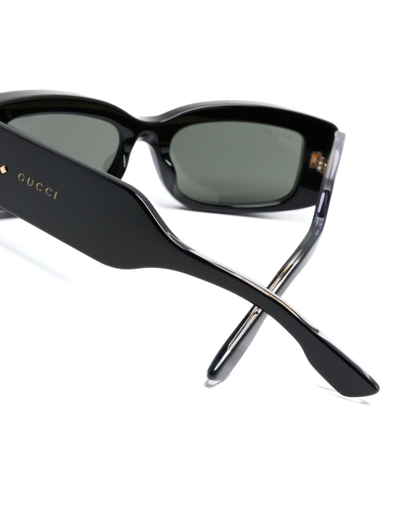 Black Rectangle-frame Sunglasses