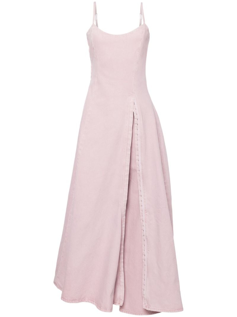 Pink Organic-cotton Denim Maxi Dress