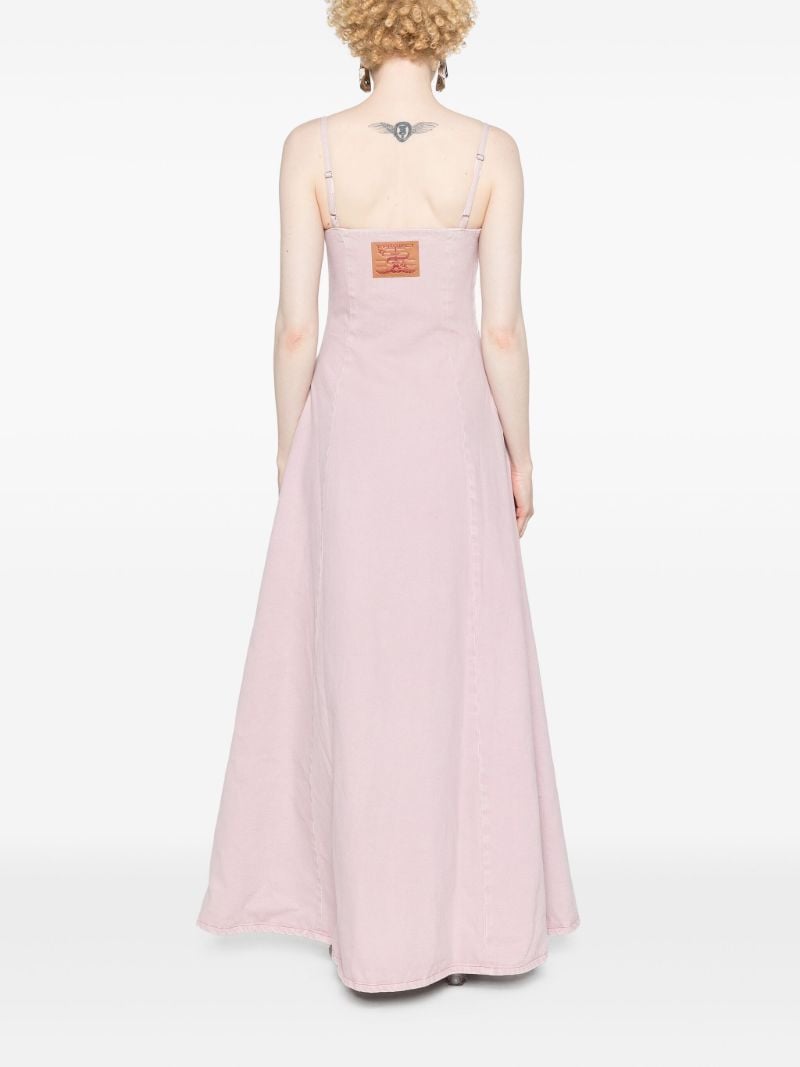Pink Organic-cotton Denim Maxi Dress