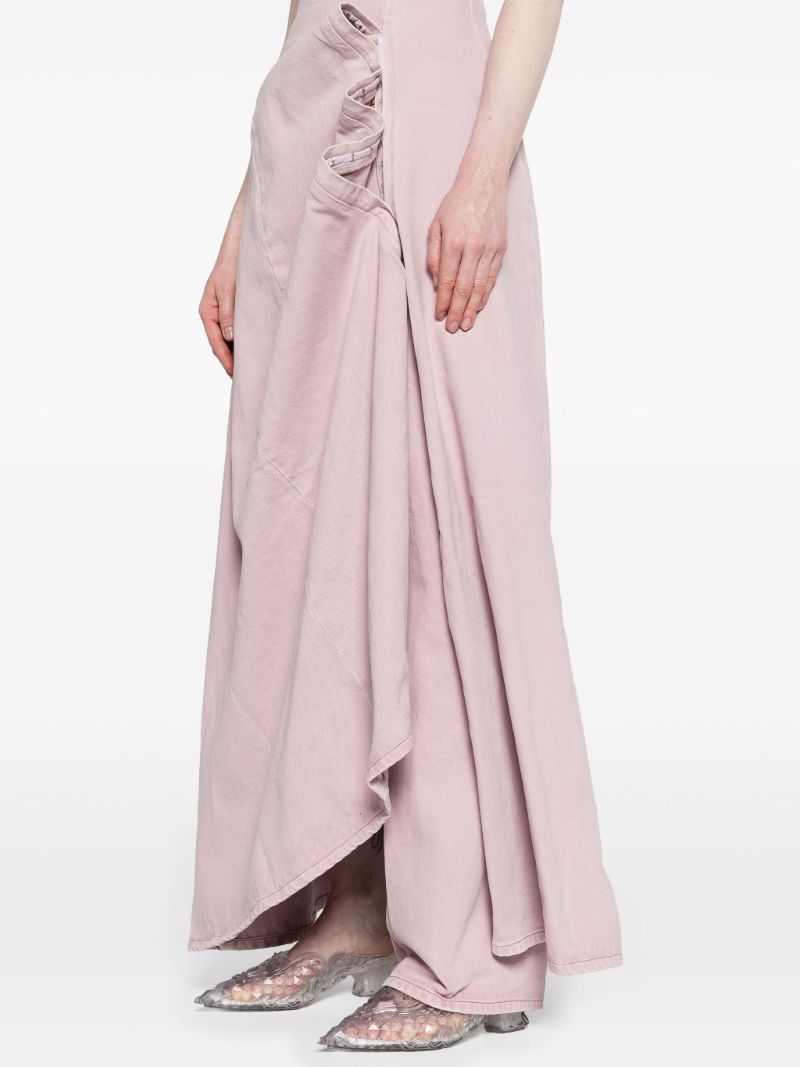 Pink Organic-cotton Denim Maxi Dress