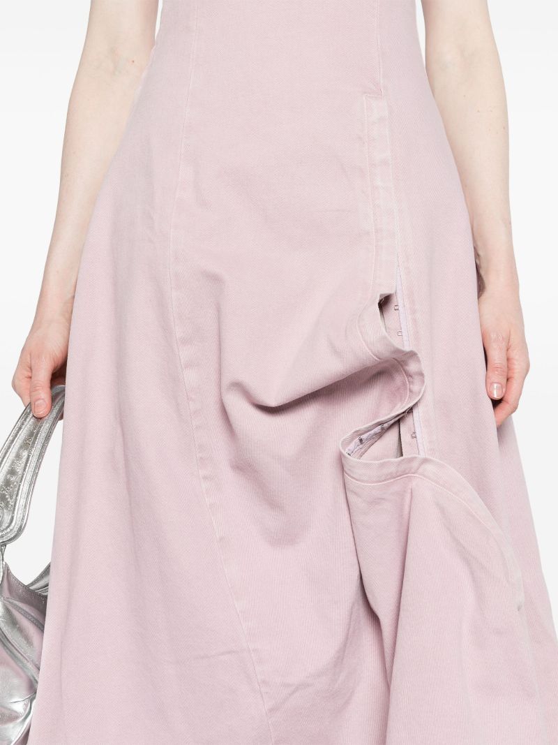 Pink Organic-cotton Denim Maxi Dress