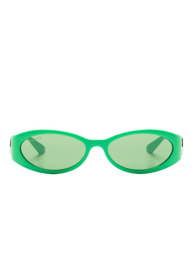 Green Hailey Oval-frame Sunglasses