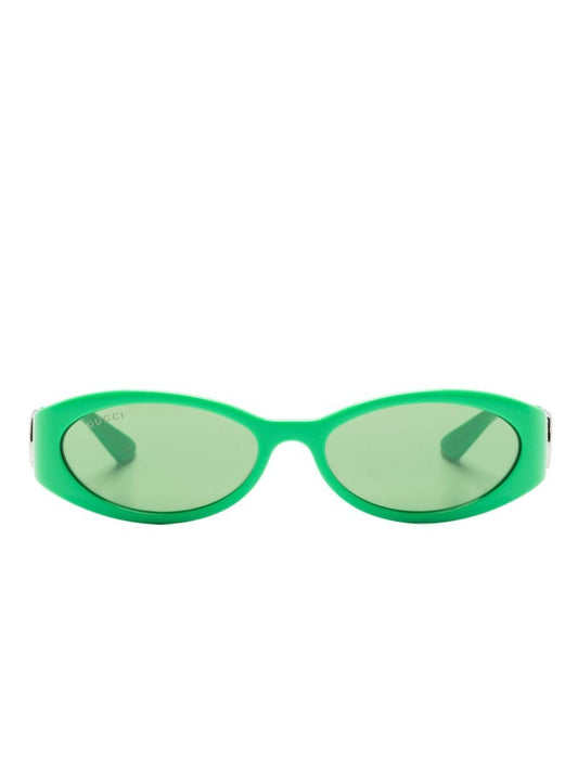 Green Hailey Oval-frame Sunglasses