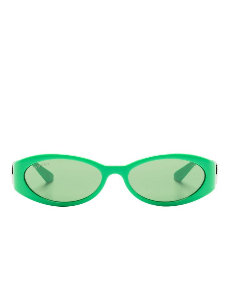 Green Hailey Oval-frame Sunglasses