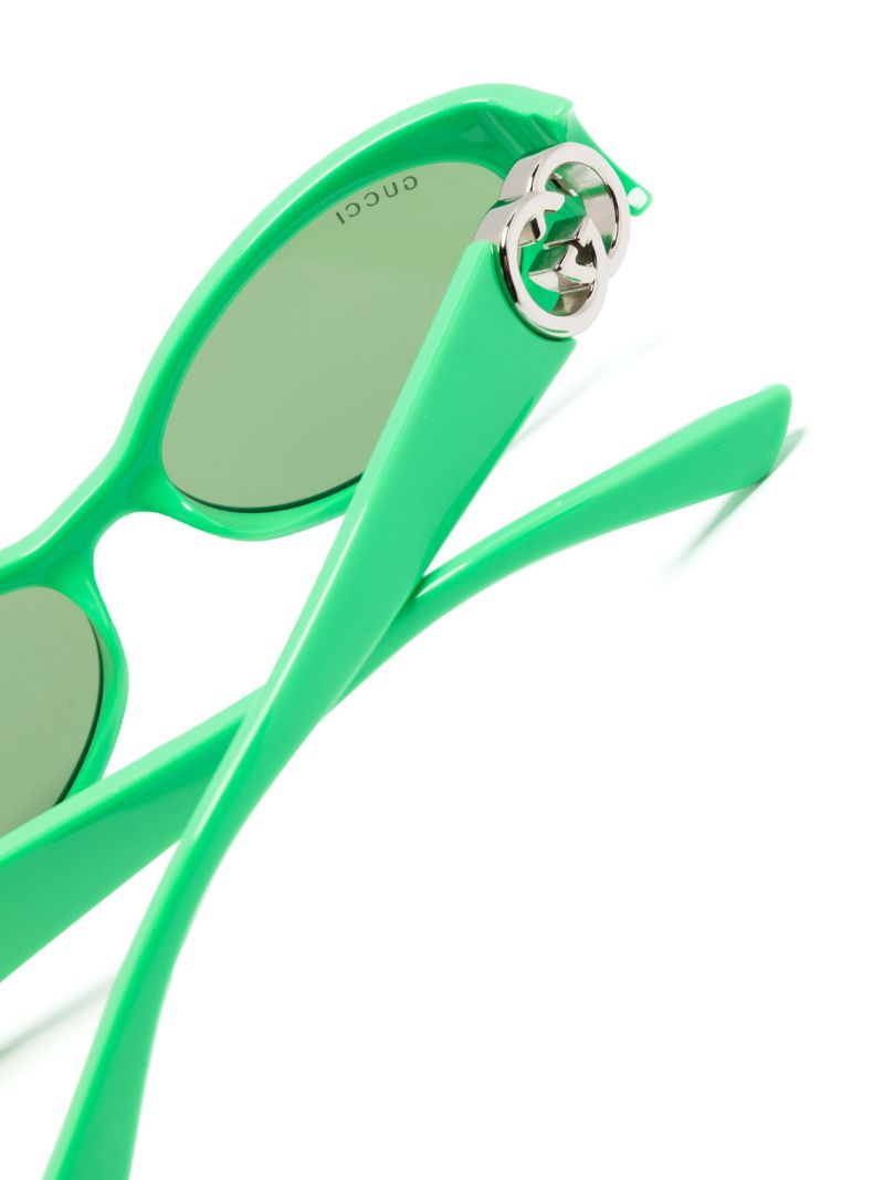 Green Hailey Oval-frame Sunglasses