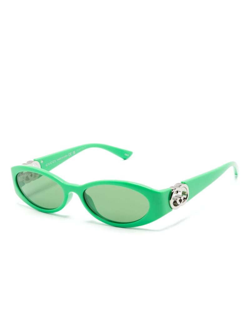 Green Hailey Oval-frame Sunglasses