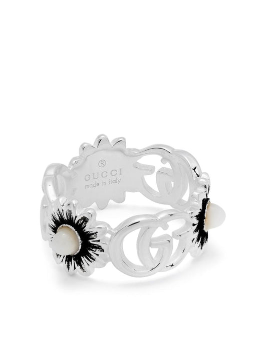 Sterling Silver Gg Marmont Ring