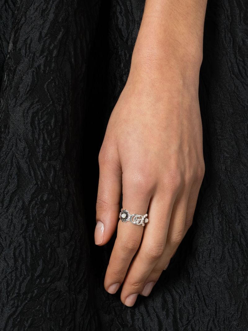 Sterling Silver Gg Marmont Ring