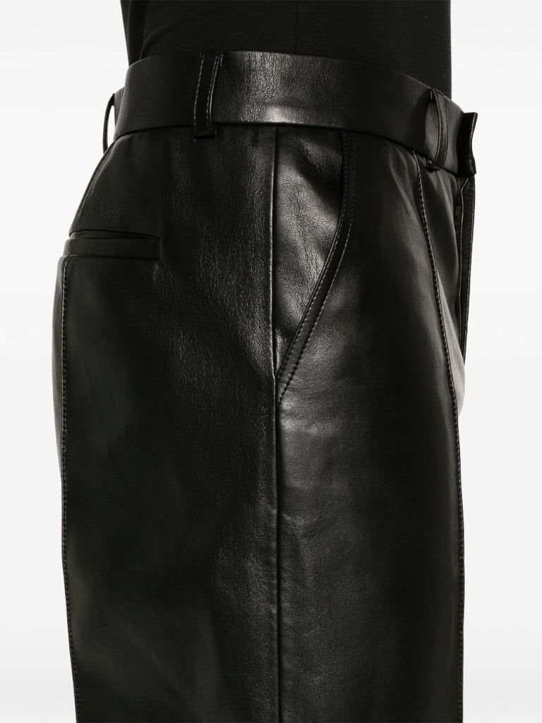 Black Dax Faux-leather Wide-leg Trousers