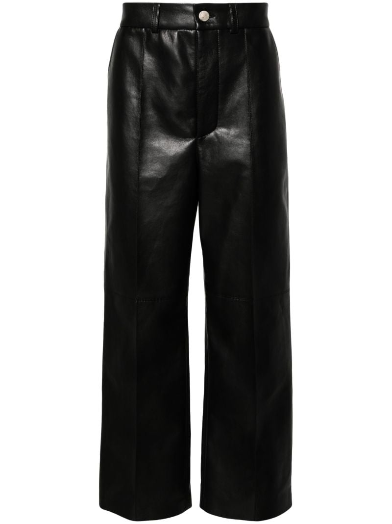 Black Dax Faux-leather Wide-leg Trousers