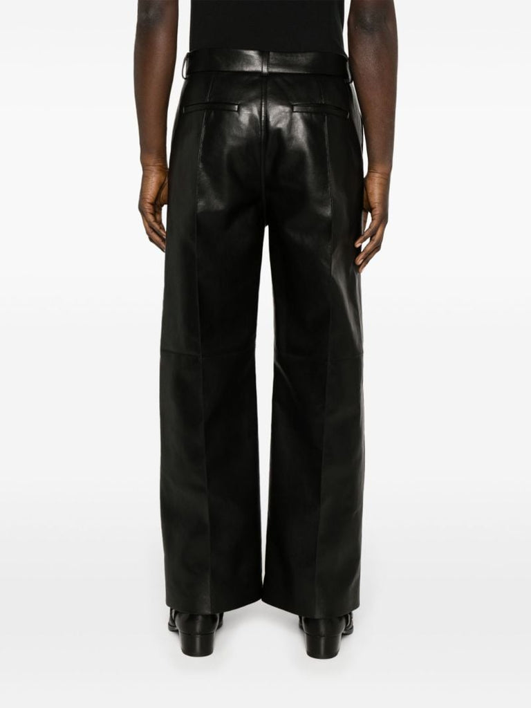 Black Dax Faux-leather Wide-leg Trousers