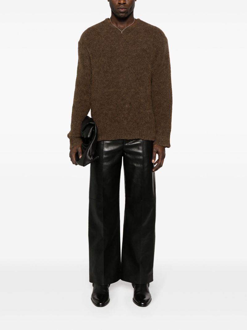 Black Dax Faux-leather Wide-leg Trousers