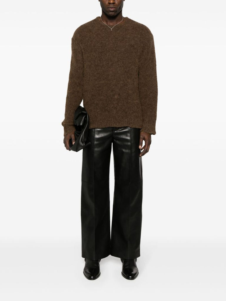 Black Dax Faux-leather Wide-leg Trousers