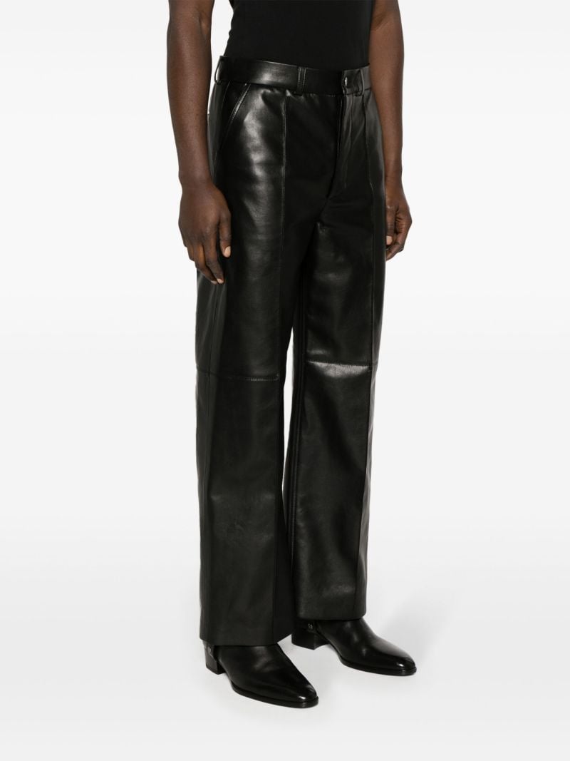 Black Dax Faux-leather Wide-leg Trousers