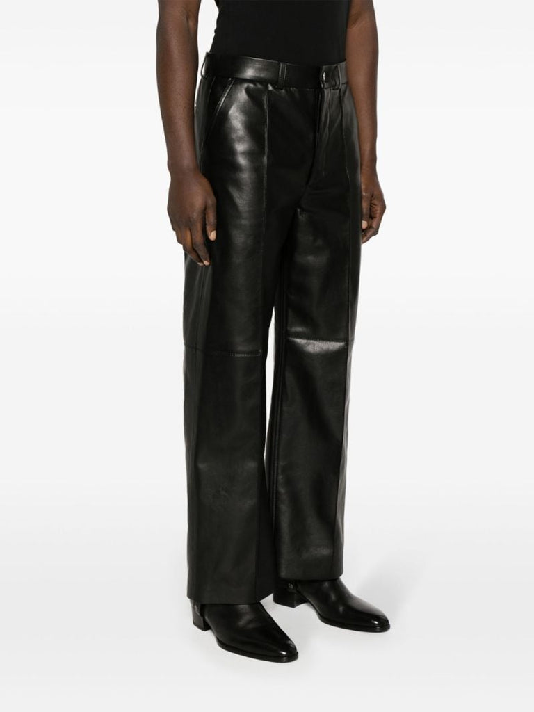 Black Dax Faux-leather Wide-leg Trousers