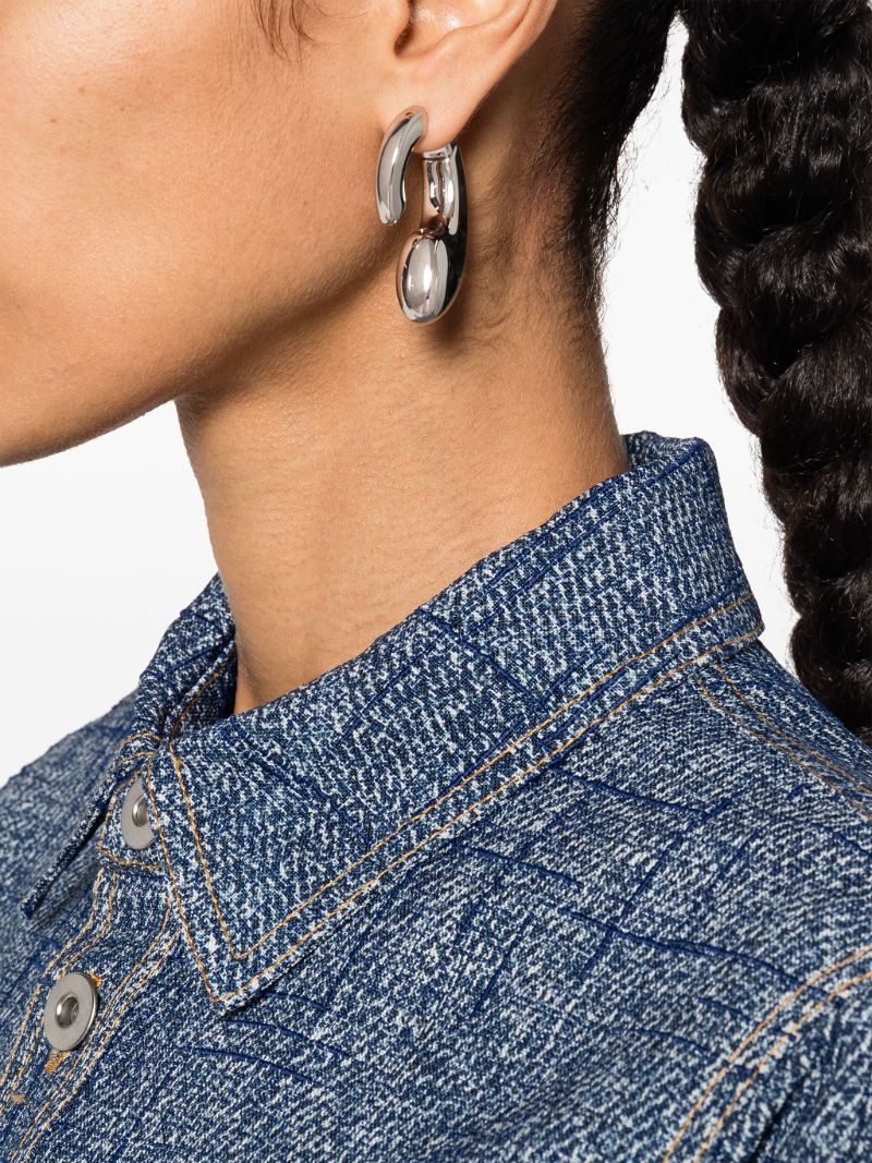 Silver-tone Drip Sculpted Earrings
