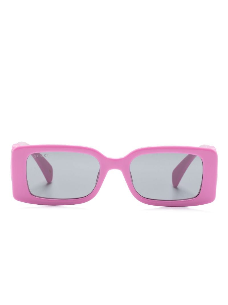 Pink Interlocking G Rectangle-frame Sunglasses