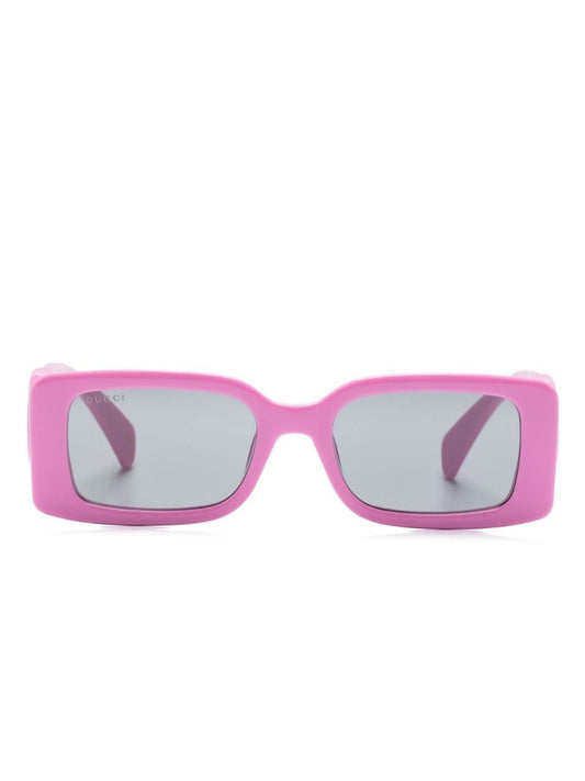 Pink Interlocking G Rectangle-frame Sunglasses