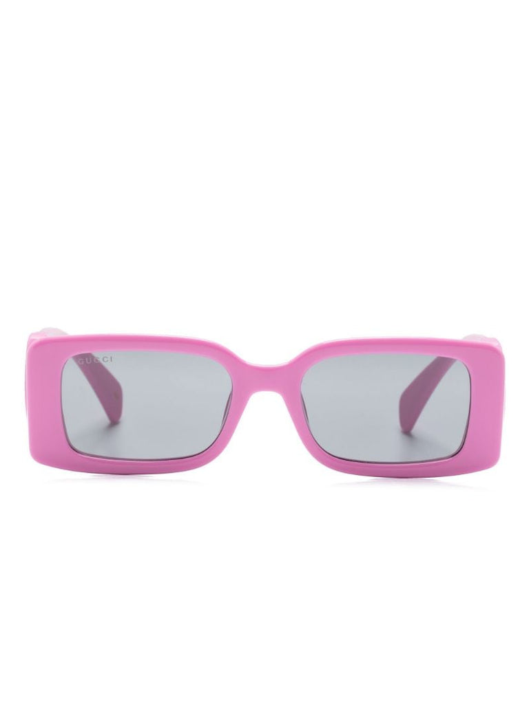 Pink Interlocking G Rectangle-frame Sunglasses