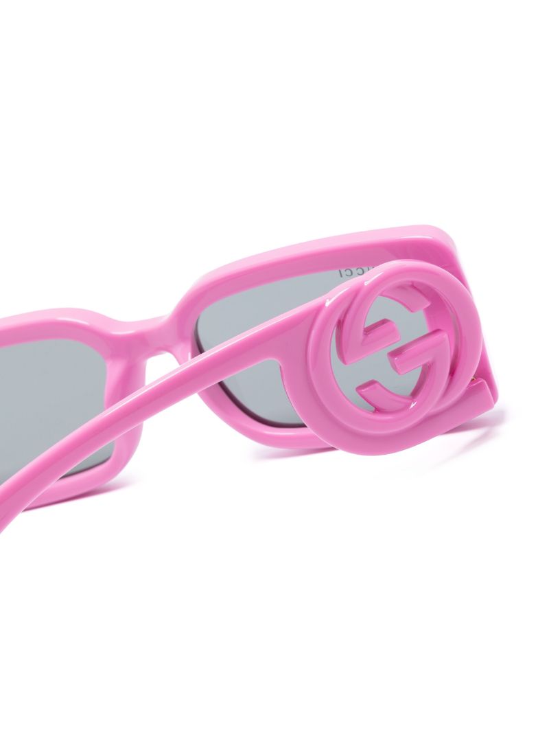 Pink Interlocking G Rectangle-frame Sunglasses