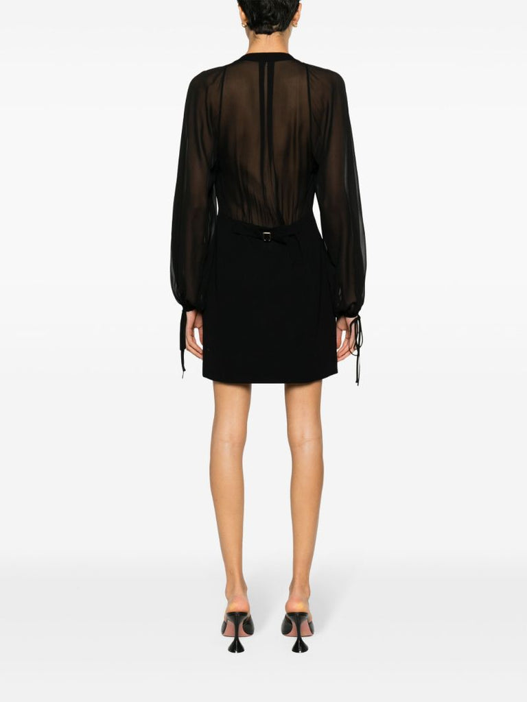 Black Crepe De Chine Mini Dress
