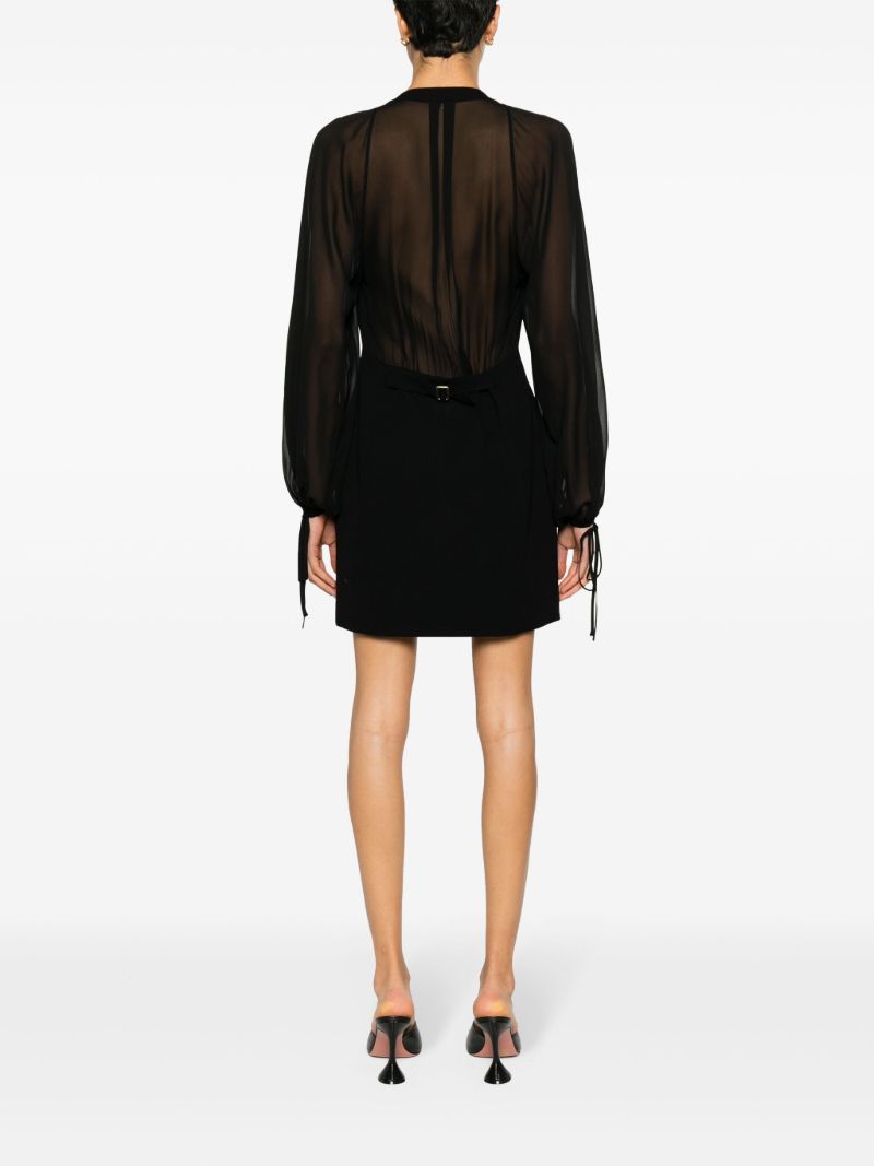 Black Crepe De Chine Mini Dress