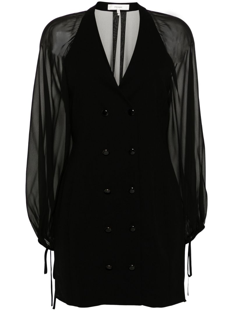 Black Crepe De Chine Mini Dress